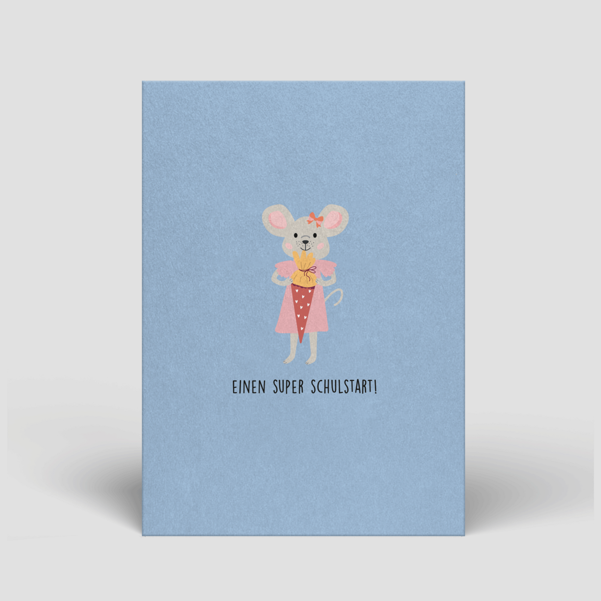 Carte postale - Scolarisation - Souris avec cône scolaire - N°92