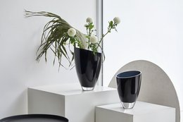 moderne glasvase elegant mørkeblå, BULED25IB, 9mm luksusglas