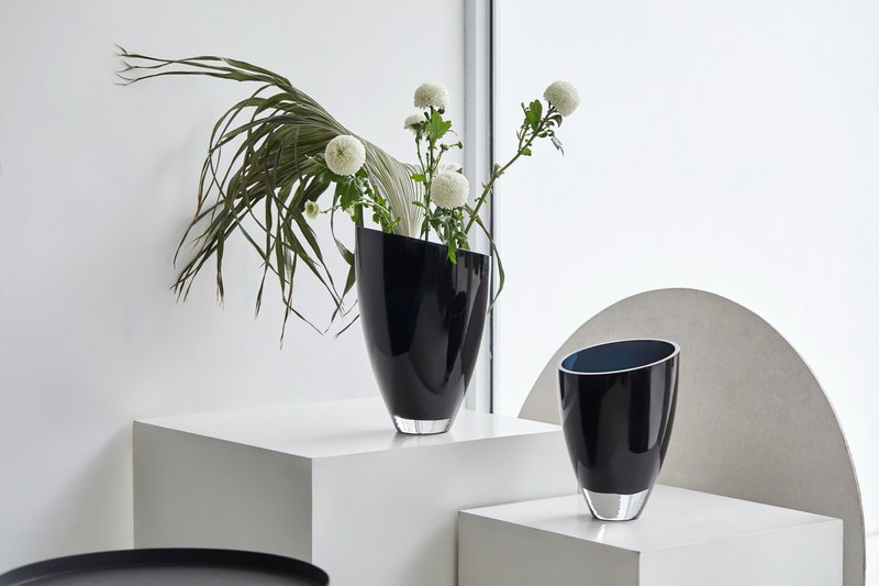 moderne glazen vaas elegant donkerblauw, BULED25IB, 9mm luxe glas