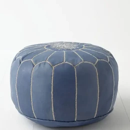 Marokkanischer Leder-Pouf, marokkanischer Ottoman-Pouf