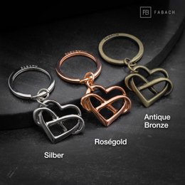"Infinite Love" heart keychain with infinity sign - infinity pendant with heart