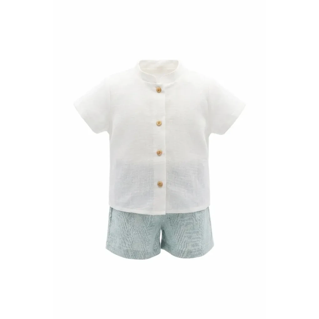 Set neonato, maglietta bianca e pantaloncini