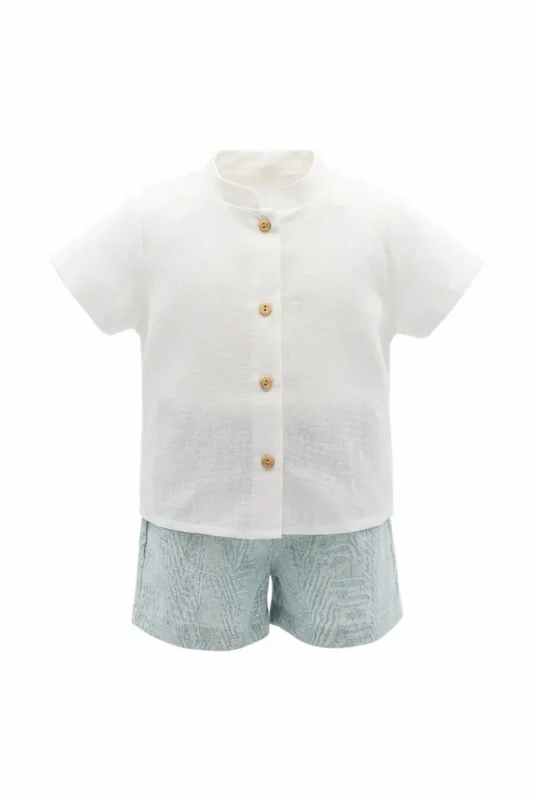 Set neonato, maglietta bianca e pantaloncini