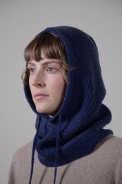 Acanalado: 100% de cachemira balaclava de punto