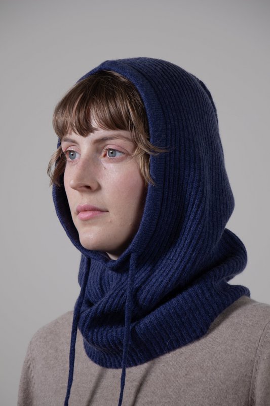 Acanalado: 100% de cachemira balaclava de punto