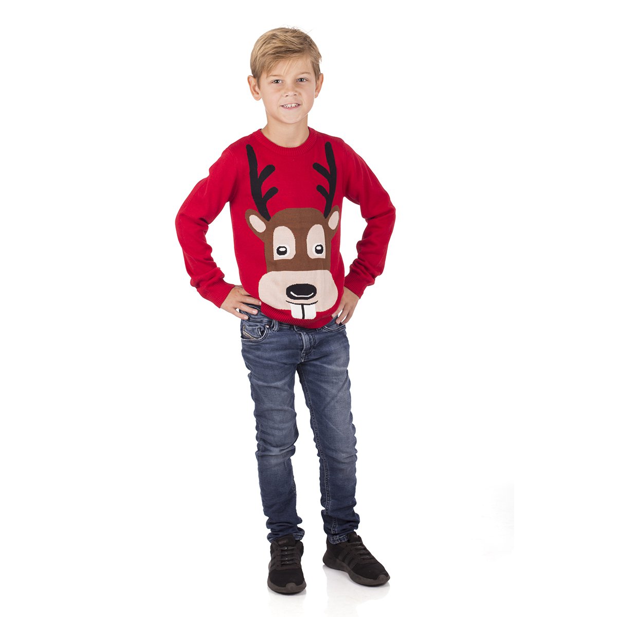 Christmas Sweater Kids - Reindeer Red