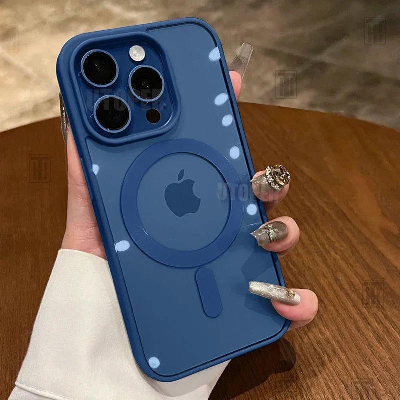 Pink gennemsigtigt akrylcover til iPhone 17 Air 16 15 14 13 12 11 Pro Max Plus hårdt stødsikkert kraftigt magnetisk Magsafe cover