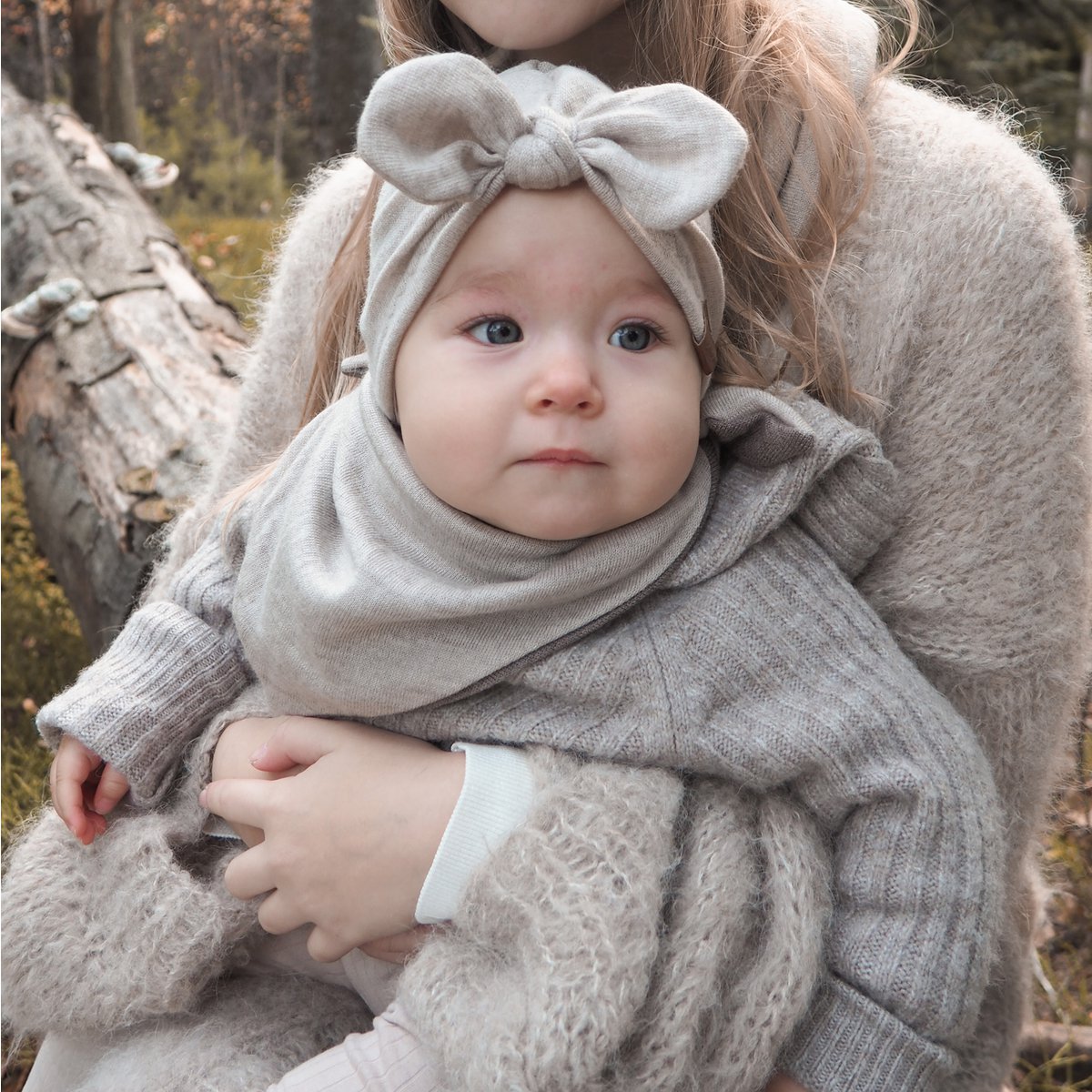 Merino baby turban - beige