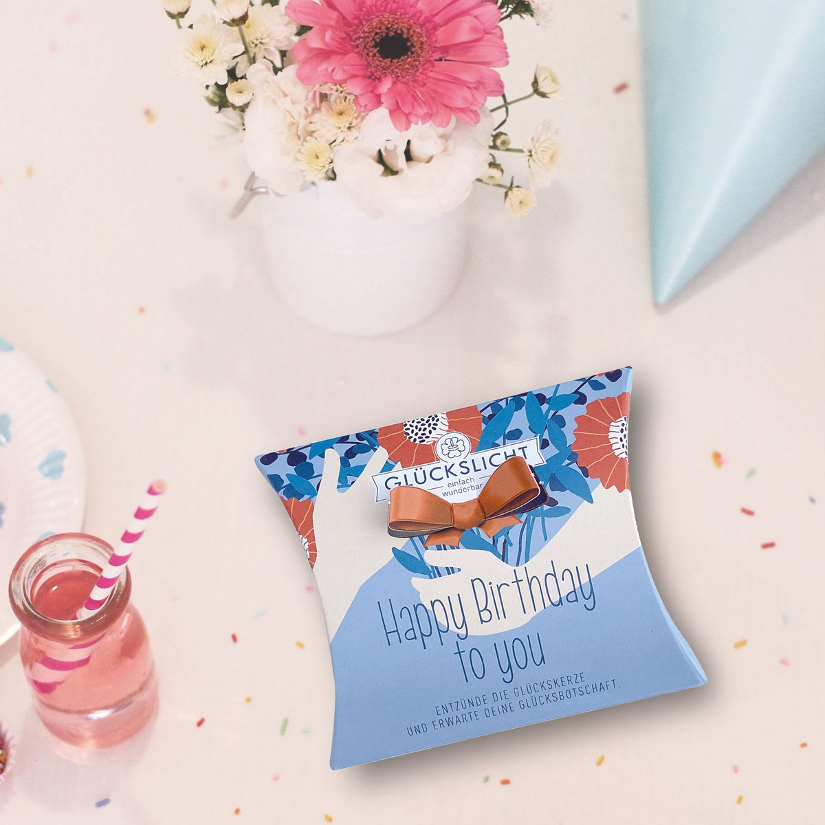 Lumière porte-bonheur / Dans le coffret cadeau avec un nœud découpé 🎀 / Émotion / Joyeux anniversaire