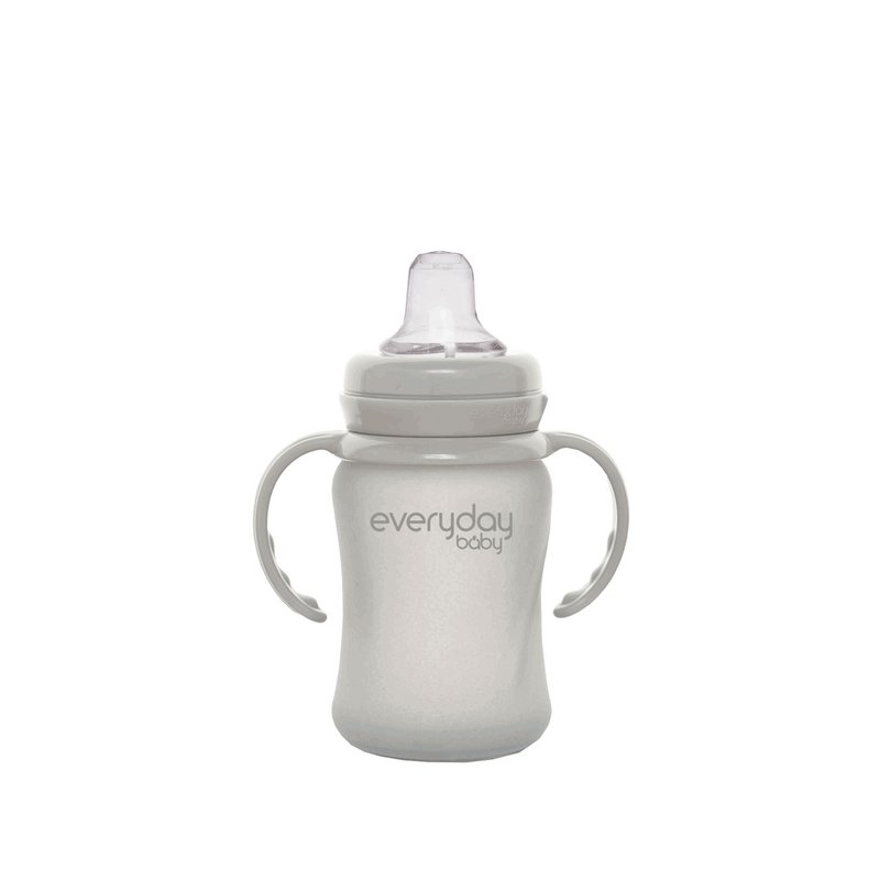 GLASS DRINKING CUP LIGHT GRAY