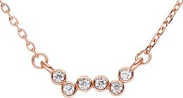 Chain with pendant 6 zirconia together 925 silver-rosé