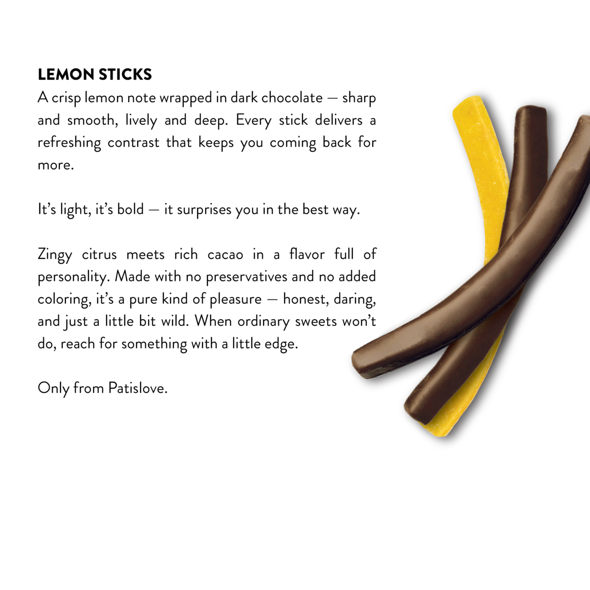 Citroenstick donkere chocolade, 80 g