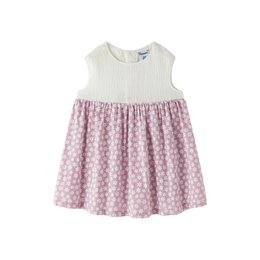 Babyjurkje met gebreide pas en mauve print BGV96541