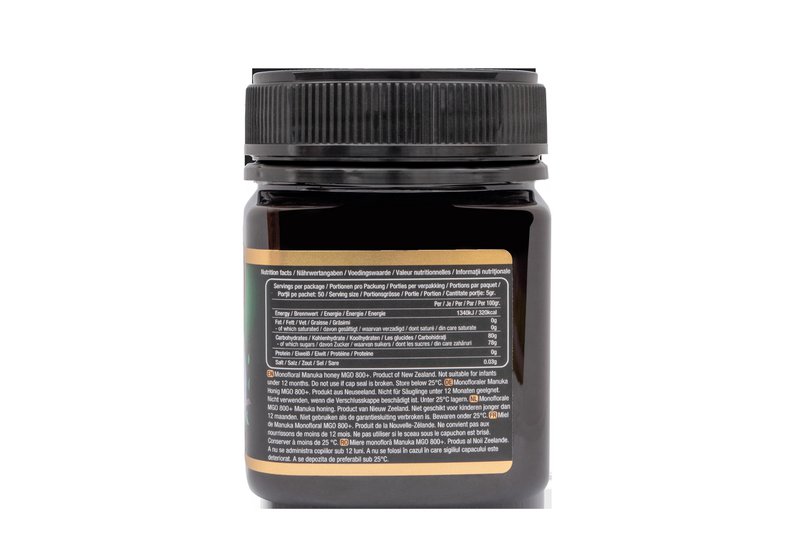 100 % ren, rå Manuka honning MGO 800+ (250 gram)