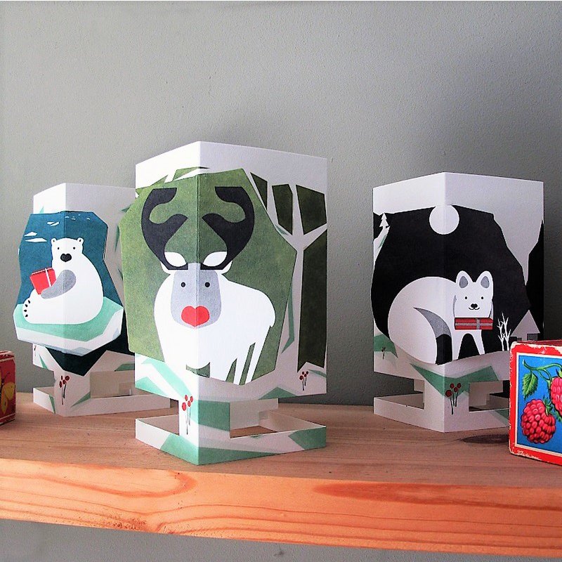 CARDLE Reindeer (Northern Lights) - Portavelas Tarjetas de felicitación