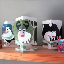CARDLE Reindeer (Northern Lights) - Portavelas Tarjetas de felicitación