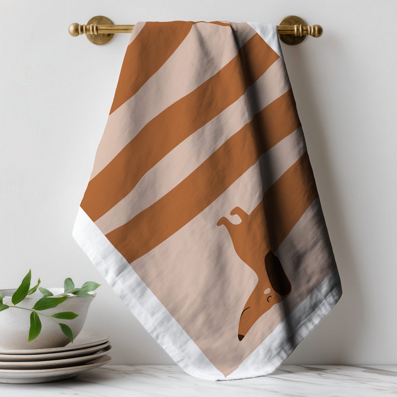 1 - Tea towel Dachshund - organic cotton - No. 1