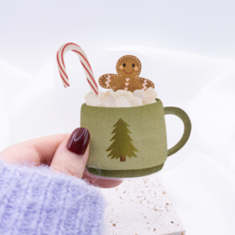 Parche termoadhesivo Parche de chocolate caliente de pan de jengibre Navidad - Camisa de regalo Decorar parche termoadhesivo - Camisa navideña