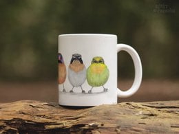 Ceramic Mug, African Birds, Funny Mugs, Animal Mug