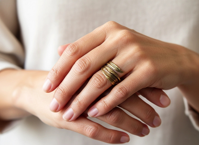 Patinated Bronze Adjustable Ring – Organic Sculptural