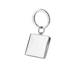 EDZARD sleutelhanger Quadro voor 2 foto's 3 x 3 cm, kan worden geopend, verzilverd, aanslagvast