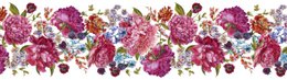 Selvklæbende kant "Floral Vintage" pink/pink/grøn på hvid