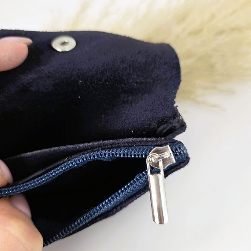 Mini pung ruskind mørkeblå