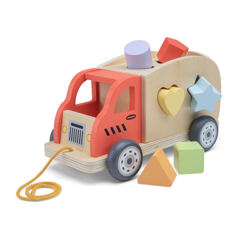 Houten Vormentruck - Sorteerwagen met Vormblokken