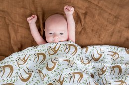 Lulujo swaddle 120x120 - Modern Sloth