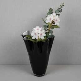 Vase glass wavy two-tone black silver glass vase table vase
