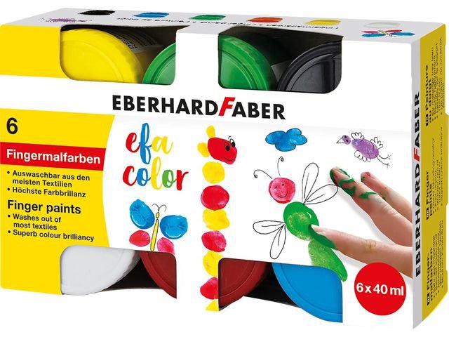 Fingerfarbe EFA sortiert 6x40ml im Karton
