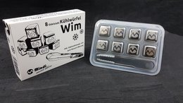 Icecubes "Wim", sæt med 8 inkl. tang, rustfrit stål, højpoleret