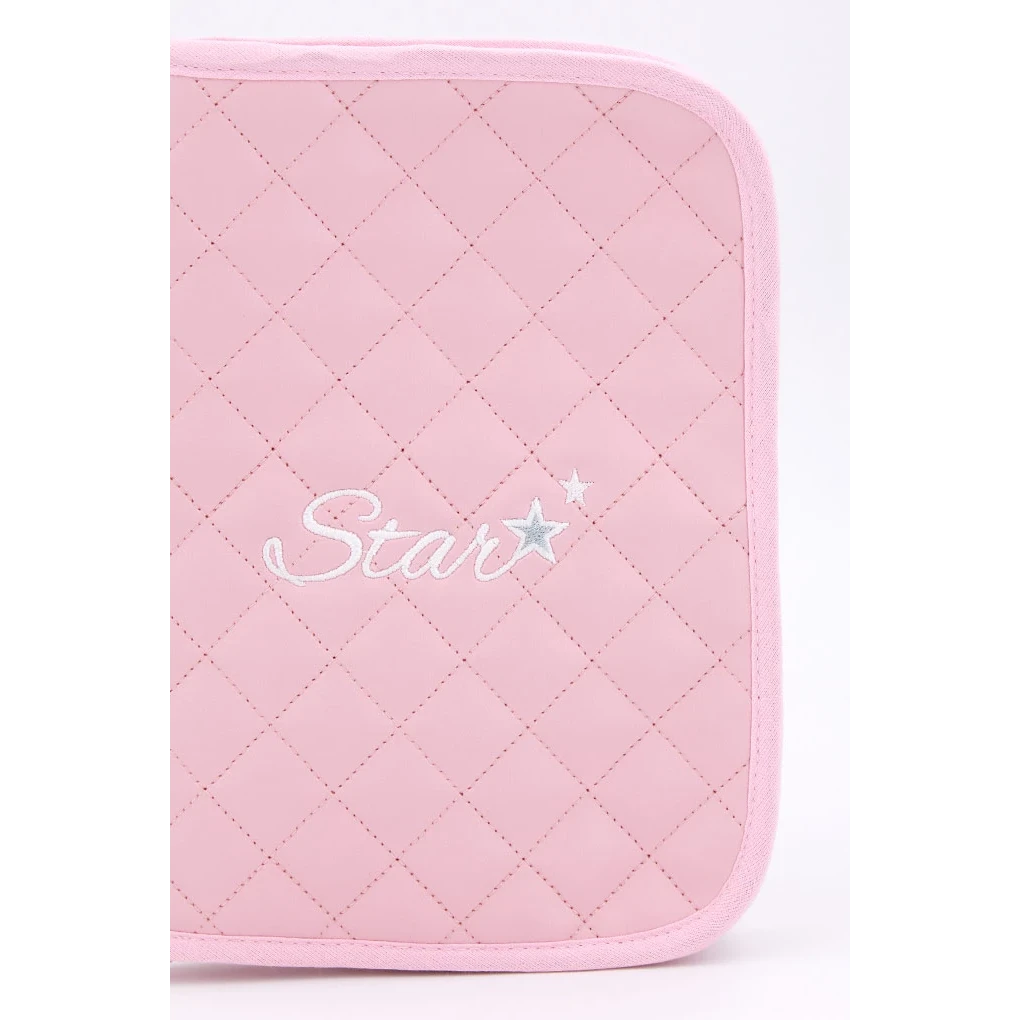 Porte-documents matelassé pour bébé, étoile, rose