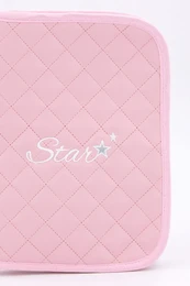 Porte-documents matelassé pour bébé, étoile, rose