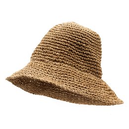  Natural tan straw hat, flexible wide brim, woven material, bucket style, summer sun hat