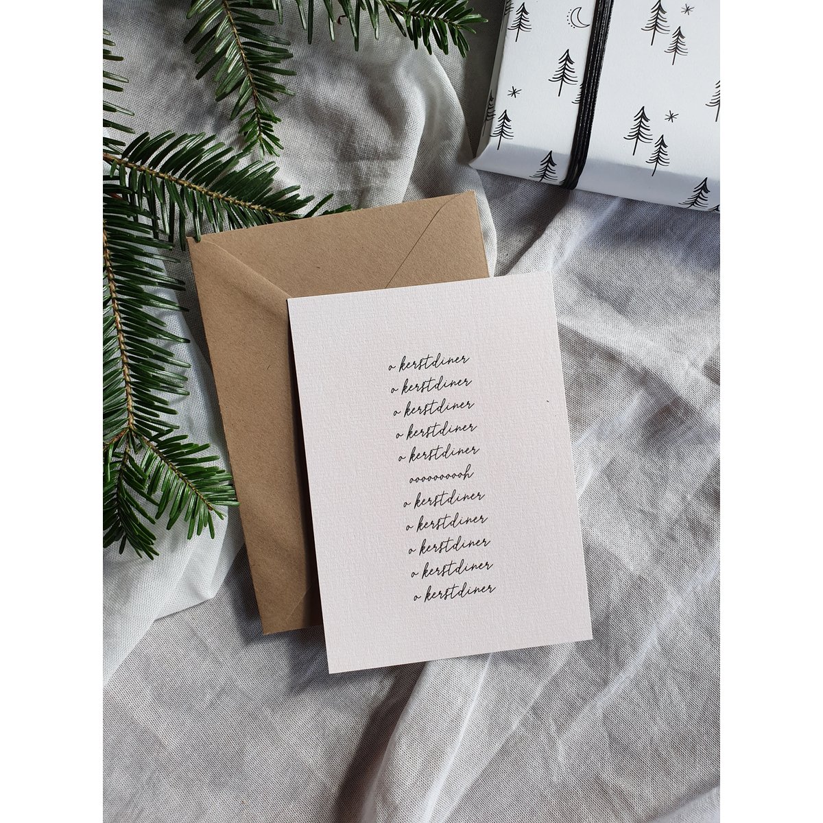 Ansichtkaart kerst - o kerstdiner