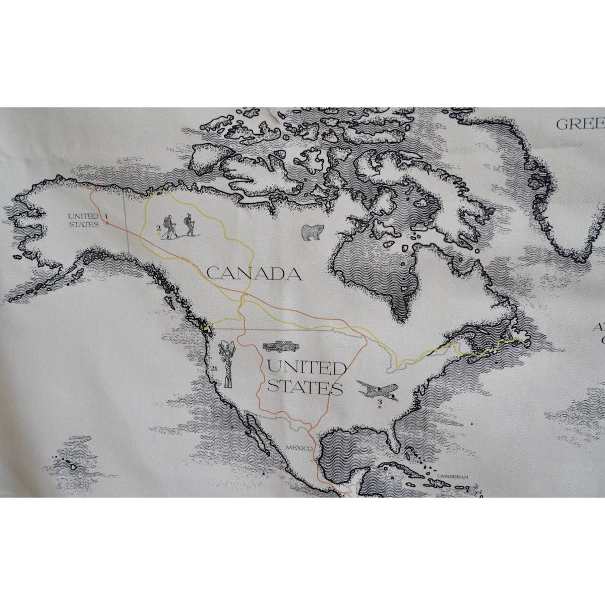 Cotton world map for children "Civilisational achievements"