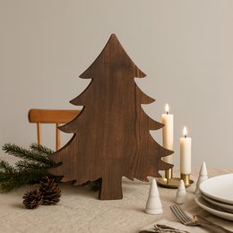 Planche à découper en bois en forme d'arbre pour la préparation quotidienne, le service de collations et la présentation de cuisine rustique