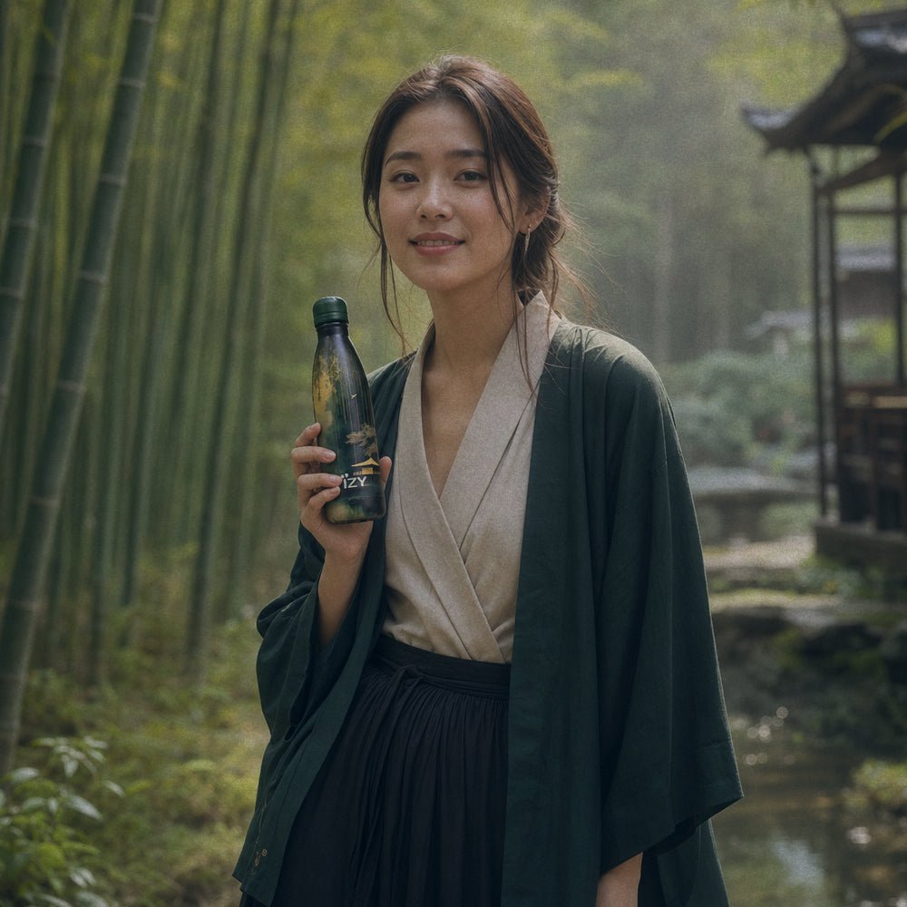 IZY Thermos Bottle - Bamboo Glow - 500ML To-Go Insulated Water Bottles