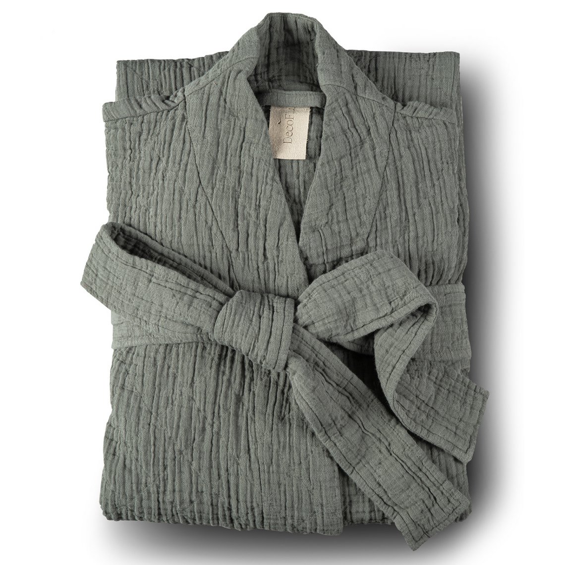 Cotton bathrobe Orion Solid Iceland moss