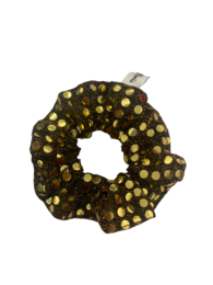 Pailletter scrunchie guld