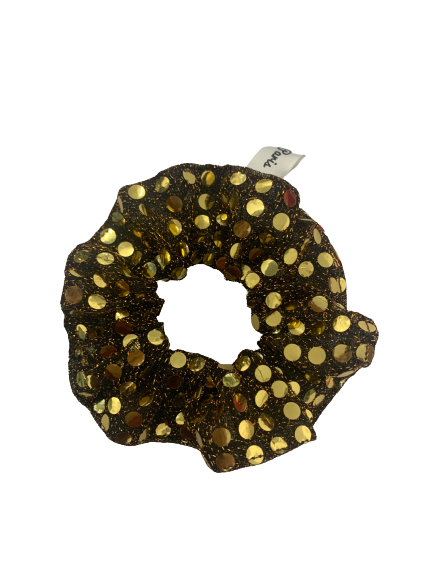 Pailletter scrunchie guld