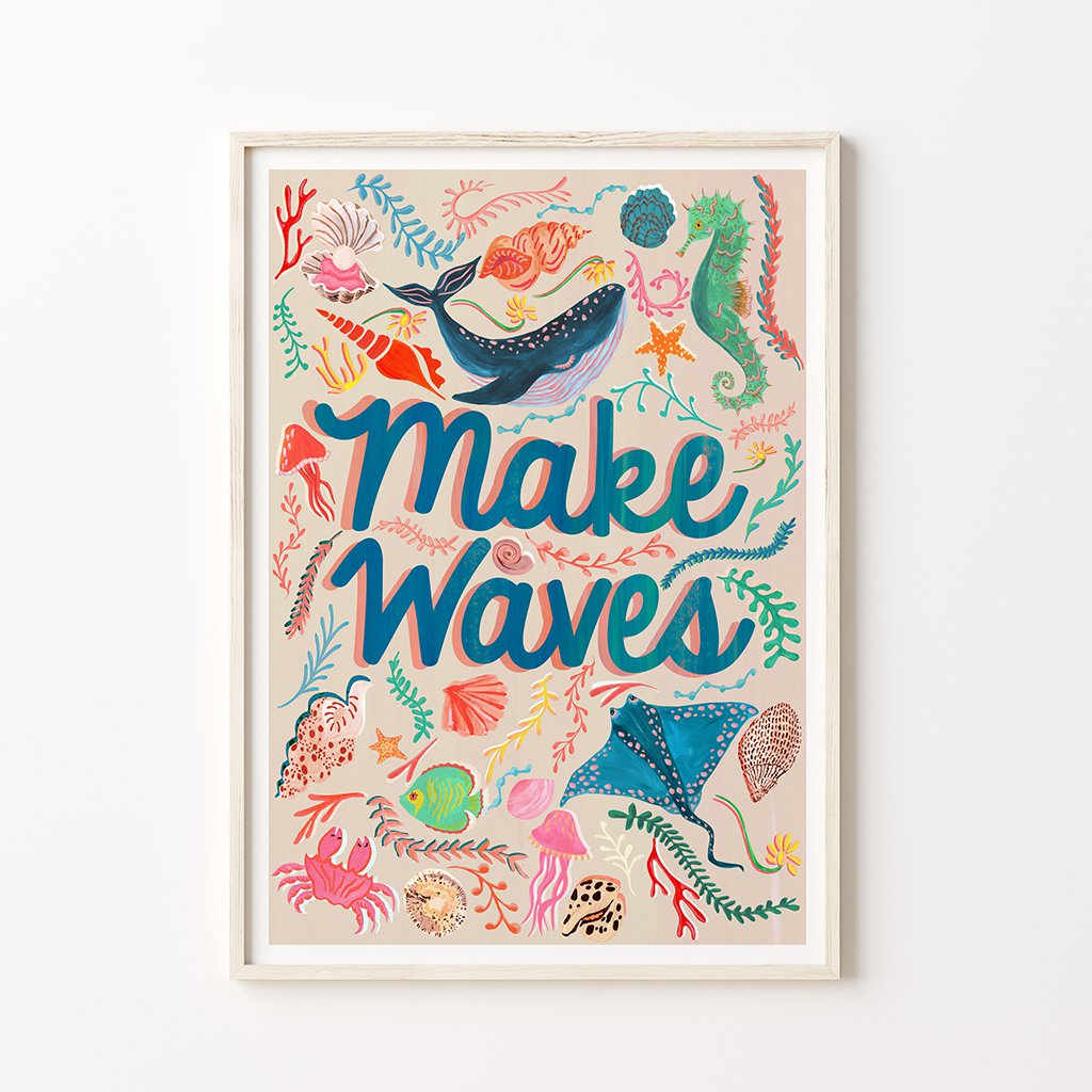 Make Waves Sea Life Art Print