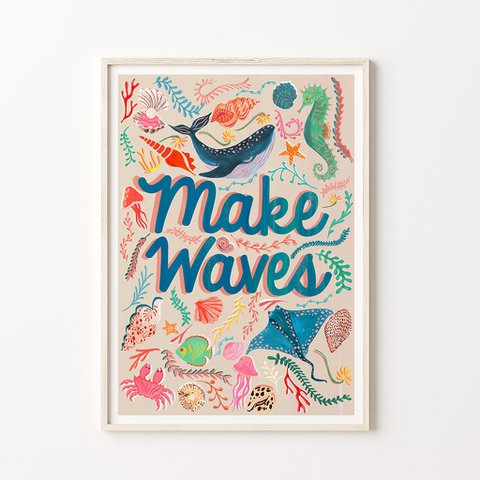 Machen Sie Wellen Sea Life Kunstdruck