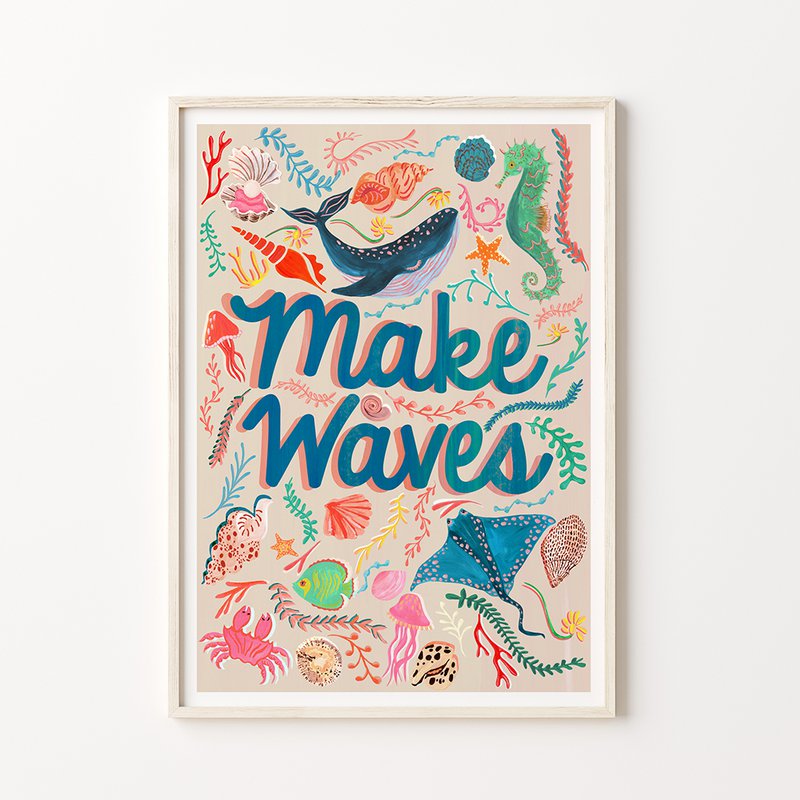 Machen Sie Wellen Sea Life Kunstdruck