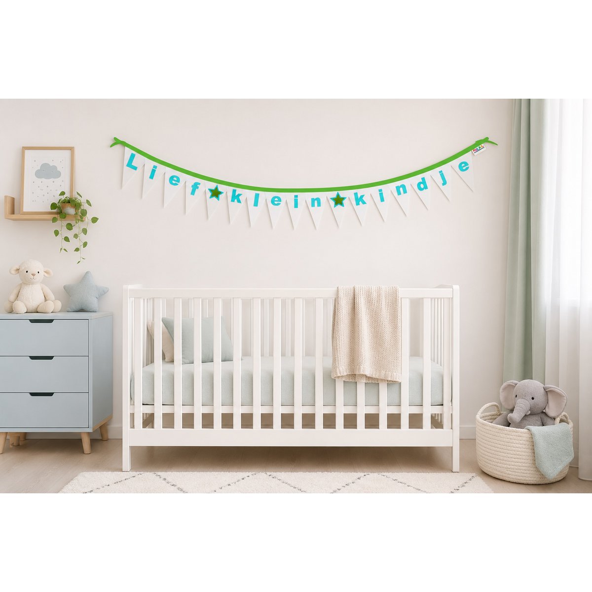 PukArt® | Ghirlanda Nascita in Feltro | Dolce bambino | Doppia faccia