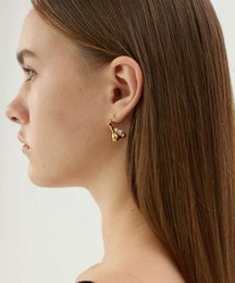 Asymmetrical Molten Pearl Earrings