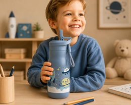 JENARD® stainless steel drinking bottle for children – space blue