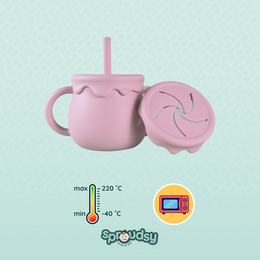 Tazza da allenamento per bebè con cannuccia – Nuvole