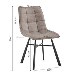 Esszimmerstuhl Dexx - Taupe - Mikrofaser - 2 -Set von 2